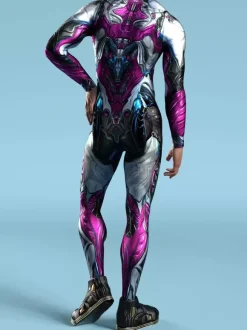 Cyberpunk Patterned Zentai Suits Future Tech Cyberpunk Bodysuit 3D Printed Full Body Armor Suit