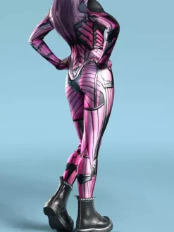 Cyberpunk Women's Zentai Long Sleeves Cybernetic Soldier Metallic Women's Catsuit Zentai