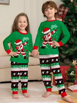 Dabbing Santa Black And Red Matching Family Christmas Pajamas 2026