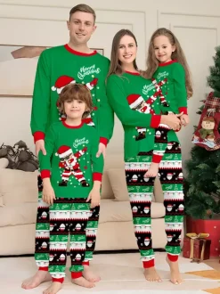 Dabbing Santa Black And Red Matching Family Christmas Pajamas 2026