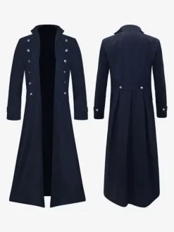 Dark Green Men's Steampunk Retro Jacket Gothic Victorian Era Retro Costumes Burgundy