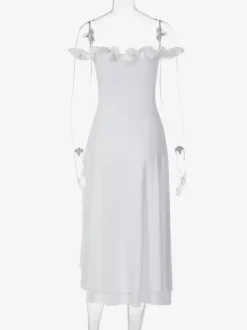 Date Night Dresses Maxi Ruffles Off Shoulder Elegant Mint Green Bodycon Dress