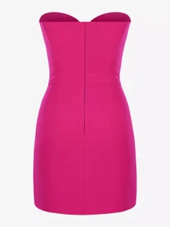 Date Night Dresses Mini Backless Bows Zipper Sleeveless Strapless Elegant Rose Dress