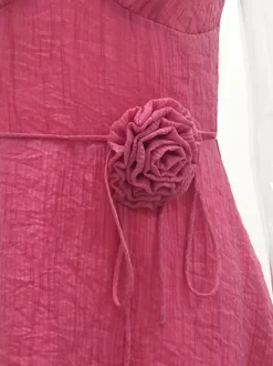 Date Night Dresses Mini Flowers Sleeveless Straps Neck Elegant Rose Dress