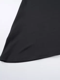 Date Night Dresses Mini Long Sleeves Two-Tone Off-The-Shoulder Chic Black Dress