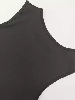 Date Night Dresses Mini Sleeveless Jewel Neck Sexy Black Dress