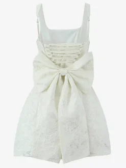 Date Night Dresses Shaping Bows Sleeveless Square Neck Chic White Dress