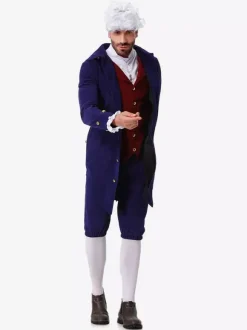 Deep Blue Kid Retro Pants Hat Set Holidays Costumes