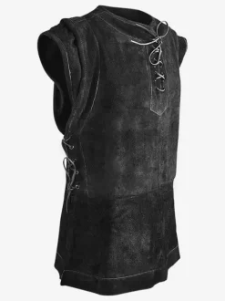 Deep Brown Vintage Top Retro Sleeveless Polyester Top Retro Costumes For Man