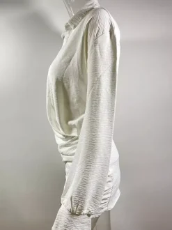 Deep V Neck Long Sleeve Mini Shirt Dress For Women 2026