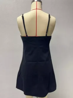 Denim Cut-Out Mini Slip Dress For Women 2026