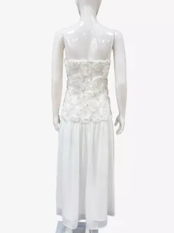 3D Floral Cami Maxi Dress for Women - Boho Rosette Bodice Flowy Spaghetti Strap Gown - Summer Beach Resort 2026