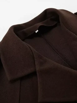 Double Breasted Women's Short Jacket - Chic Belted Cropped Fit - Quiet Luxury Spring Casual Streetwear 2026
