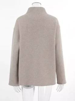 Double Breasted Women's Short Coat - Minimalist Stand Collar Boxy Outerwear - Old Money Aesthetic Spring Streetwear 2026