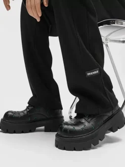 Dress Shoes For Men Modern Round Toe Strap Adjustable PU Leather