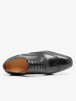 Dress Shoes For Men Quality Square Toe Leather Brogue Derby Formal Wedding Shoes