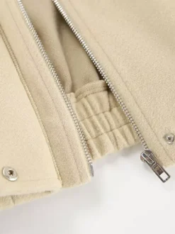 Dropped Shoulder Women's Bomber Jacket - Harrington Minimalist Zip Up Outerwear With Throat Latch - Casual Spring Outfits 2026