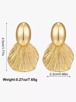 Earrings Gold Adult's Daily Casual Euro-Style Leaf Pattern Jewelry