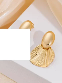 Earrings Gold Adult's Daily Casual Euro-Style Leaf Pattern Jewelry