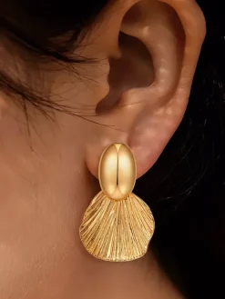 Earrings Gold Adult's Daily Casual Euro-Style Leaf Pattern Jewelry