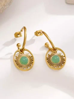 Earrings Green Adult's Daily Casual Euro-Style Jewelry