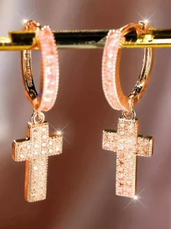 Earrings Gold Adult's Daily Casual Western Style cross Jewelry