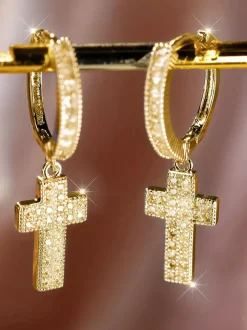 Earrings Gold Adult's Daily Casual Western Style cross Jewelry