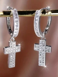 Earrings Gold Adult's Daily Casual Western Style cross Jewelry