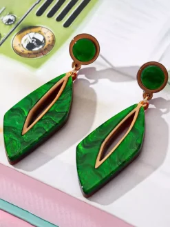 Earrings Green Teen Girl's Daily Casual Euro-Style Geometric Jewelry