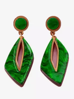 Earrings Green Teen Girl's Daily Casual Euro-Style Geometric Jewelry