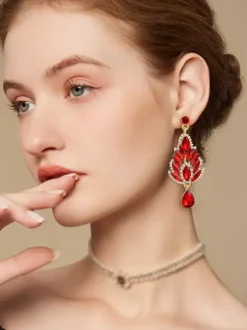Earrings White Adult's Engagement Baroque Style Geometric Drops Design Jewelry