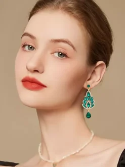 Earrings White Adult's Engagement Baroque Style Geometric Drops Design Jewelry