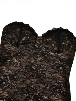 Elegant Black Floral Lace Shrug Maxi Dress Bodycon Evening Gown For Women 2026