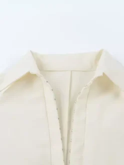 Elegant Women's Slim Peplum Shirt - Vintage Tie Waist Bell Sleeve Blouse - Y2K Chic Spring Date Night Top 2026