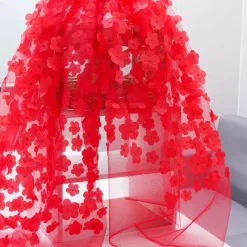 Evening Dress Ball Gown V-Neck Organza Floor-Length Applique Social Party Dresses