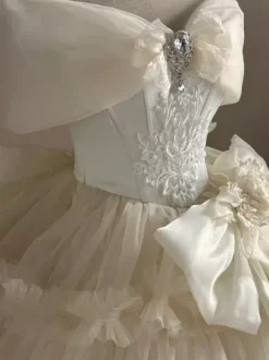Fairy Lolita Dresses Champage Front Bow Off The Shoulder Tea Party Lolita Dress