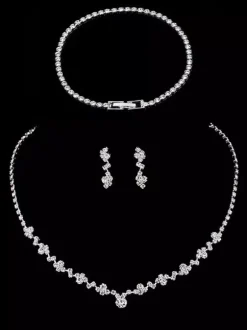 Fashion Wedding Jewelry Set Chic Rhinestone Rhinestone