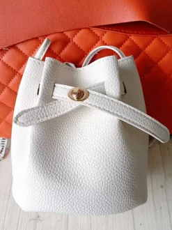 Faux Leather Bucket Bag Drawstring Crossbody Bag For Women 2026