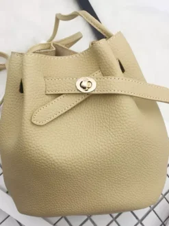 Faux Leather Bucket Bag Drawstring Crossbody Bag For Women 2026