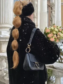 Faux Fur Coats Chic Turndown Collar White Winter Long Jacket For Women 2026