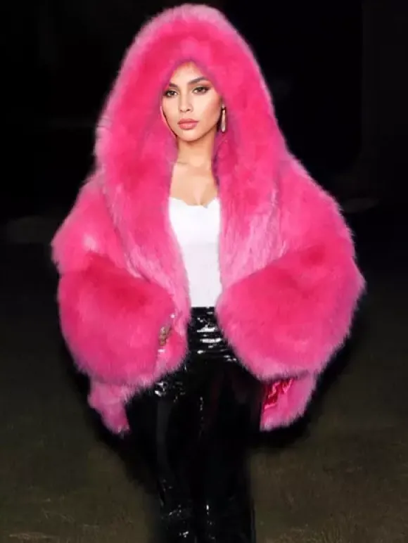 Faux Fur Coats With Hood High Low Design Winter Jacket For Women 2026