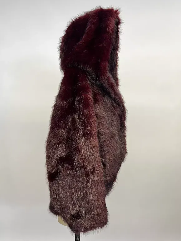 Faux Fur Coats With Hood High Low Design Winter Jacket For Women 2026