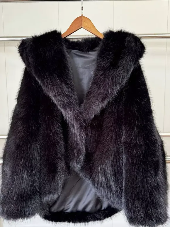 Faux Fur Coats With Hood High Low Design Winter Jacket For Women 2026