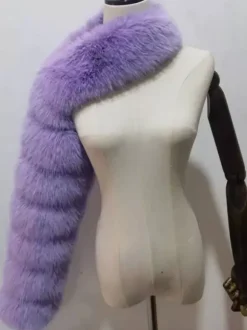 Faux Fur Coats Black No Waistline Asymmetrical Women Coat