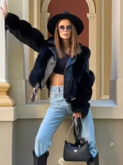 Faux Fur Jacket Coat Women Winter Warm Eco-friendly Fur Coat 2026