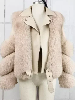 Faux Fur Jacket Coat Women Winter Warm Eco-friendly Fur Coat 2026