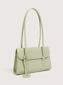 Faux Leather Baguette Bag Slim Shoulder Bag For Women 2026