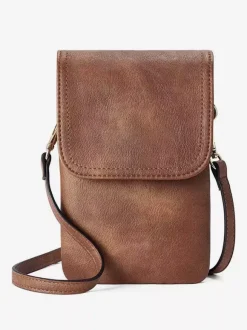 Faux Leather Phone Bag Adjustable Shoulder Strap Crossbody Bag For Women 2026