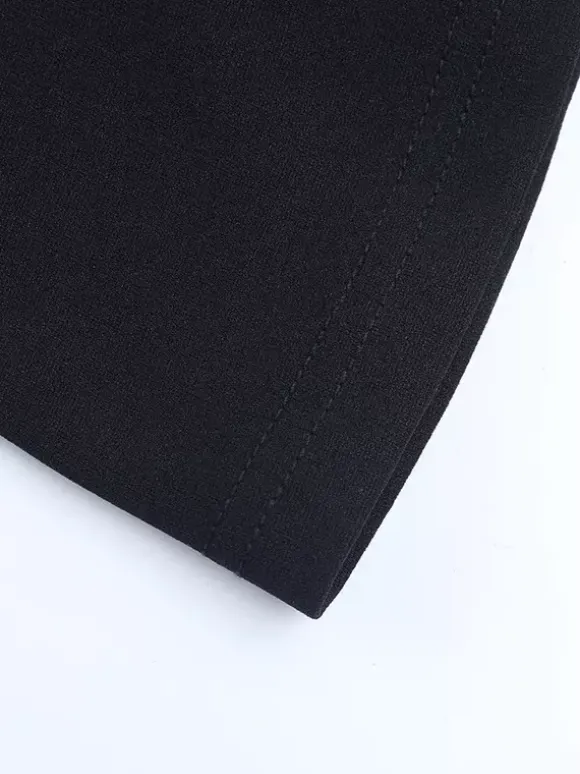 Feather Trim Maxi Dress For Women - Black Elegant Halter High Slit Bodycon Gown - Summer Evening Party 2026