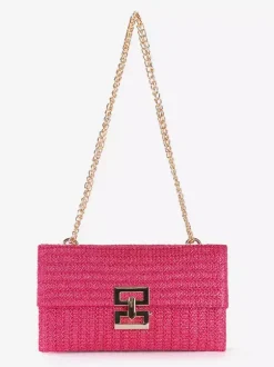 Flap Straw Bag With Chain Multi-compartment Vacation Shoulder Bag For Women 2026